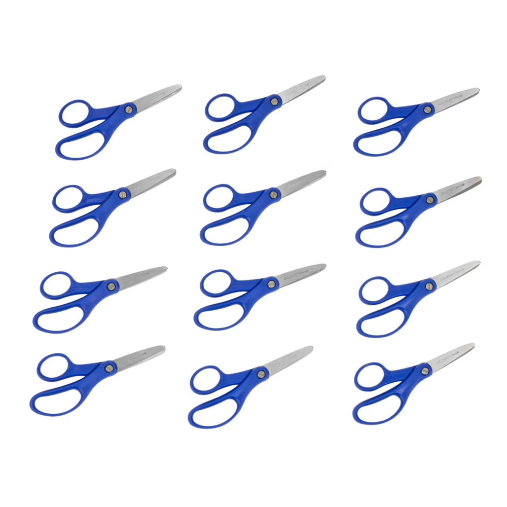 Colorations Set Of 12 Childrens 5" Blunt Scissors - Ages 5+ Blue